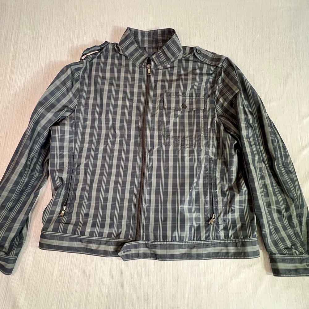 Men's Plaid Banana Republic Preppy Windbreaker Jacket Size XL old money classic